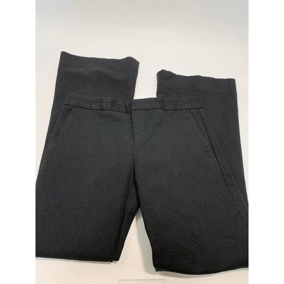 Banana Republic Women's Straight Leg Mid Rise Career Black Chini Pants Size 4 - Picture 1 of 5